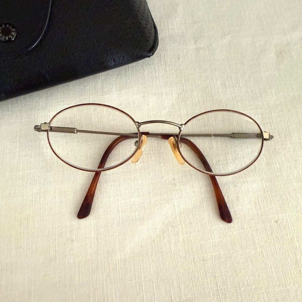 Y2K Polo Ralph Lauren Classic 202 Oval Eyeglass Frames with Case Italy Metal - Picture 3 of 9